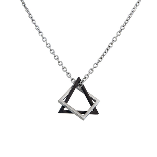 Interlocking Square and Triangle Pendant Necklace