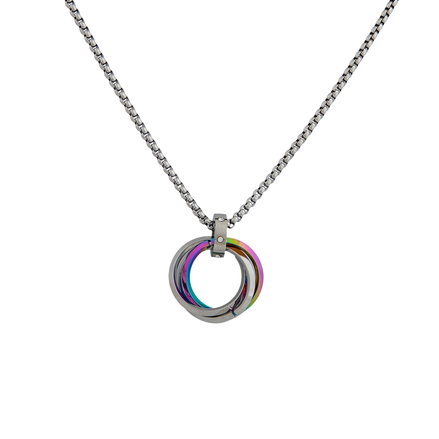 Eternal Bond Trio: Couple Ring Pendant Necklace for Men