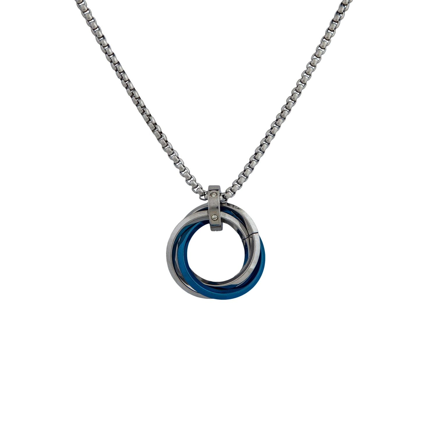 Eternal Bond Trio: Couple Ring Pendant Necklace for Men